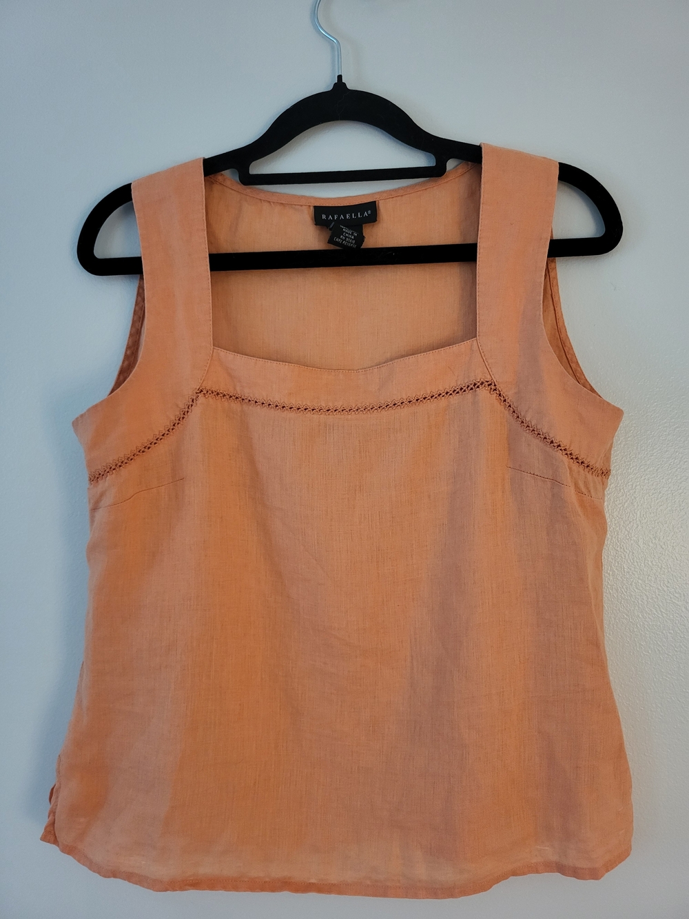 3 For $12 - Rafaella Peach Linen-Blend Square Neck Tank Top